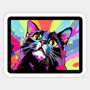 Black cat in pop art style Sticker